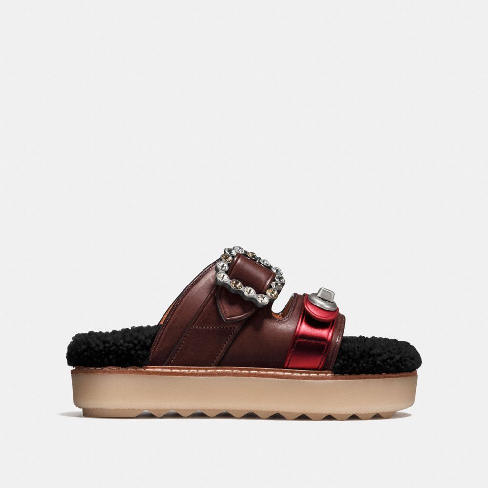 coach shearling sandals