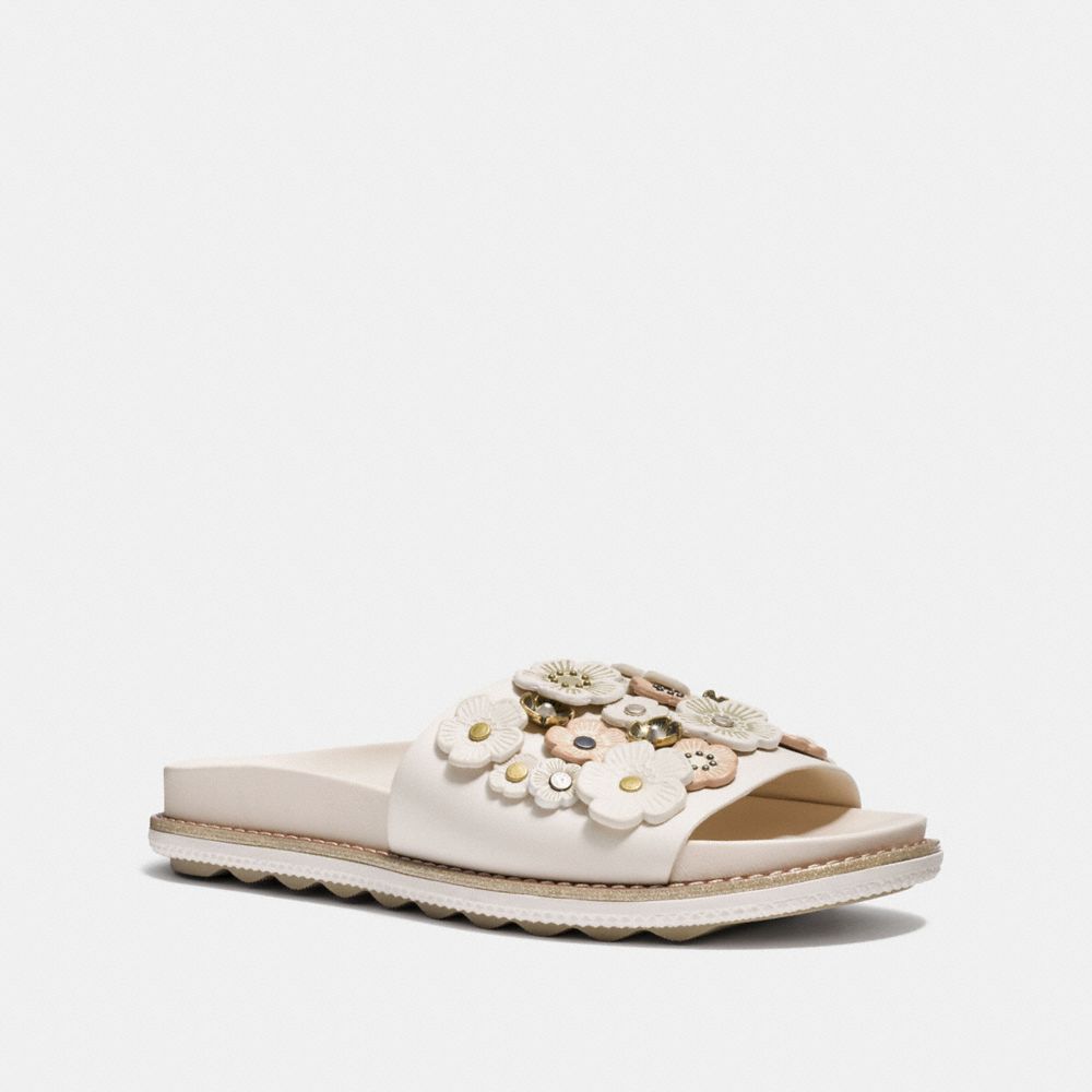 coach tea rose slides