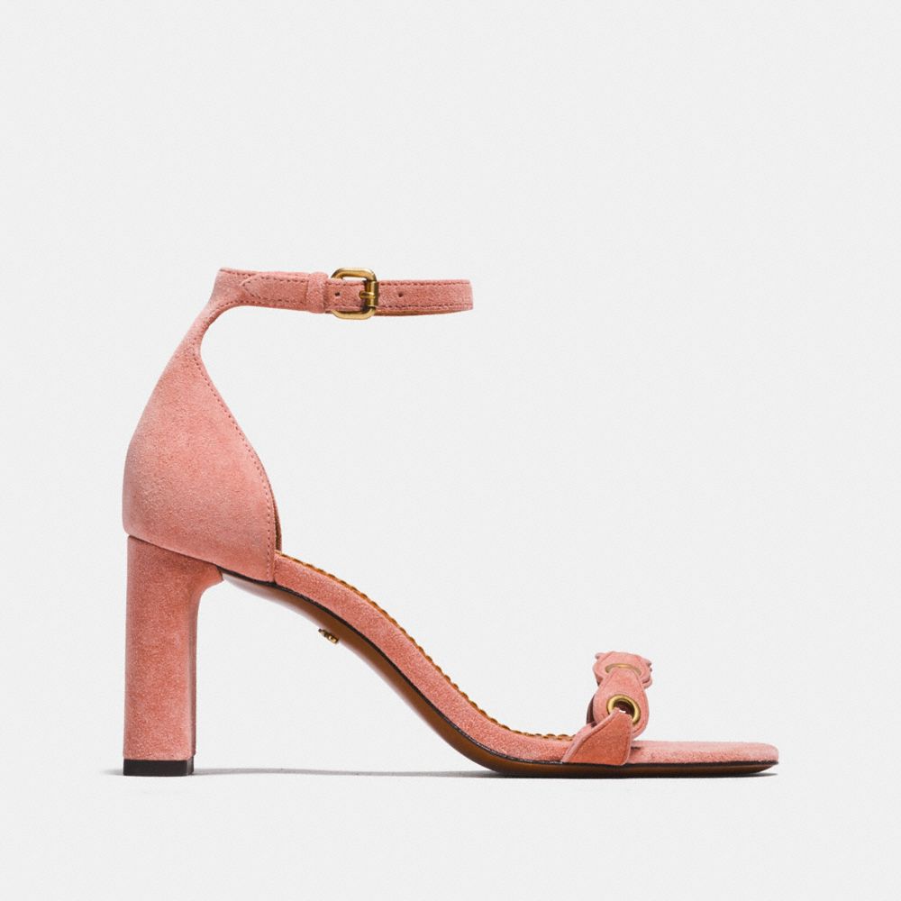 mid heel sandal with coach link