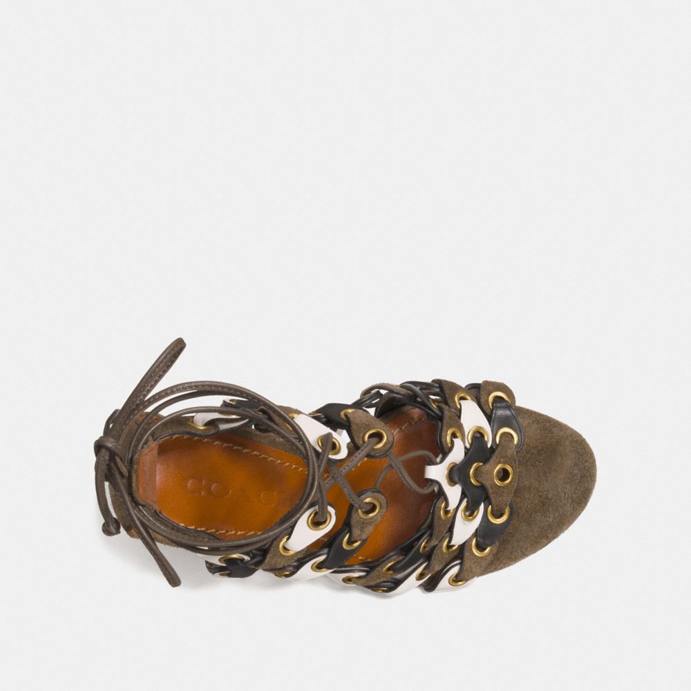 mid heel sandal with coach link