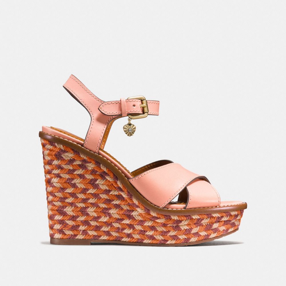 coach cross band high wedge sandal