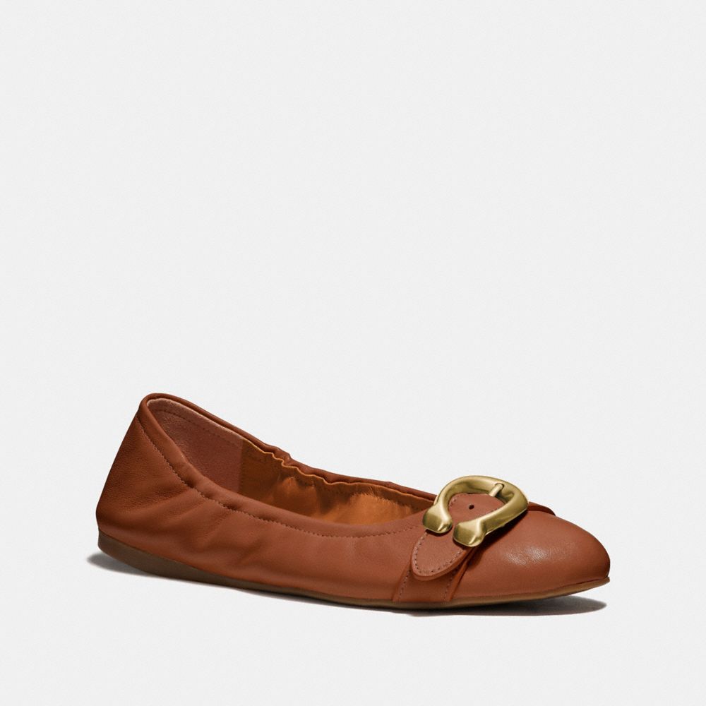 coach stanton signature buckle ballet flats