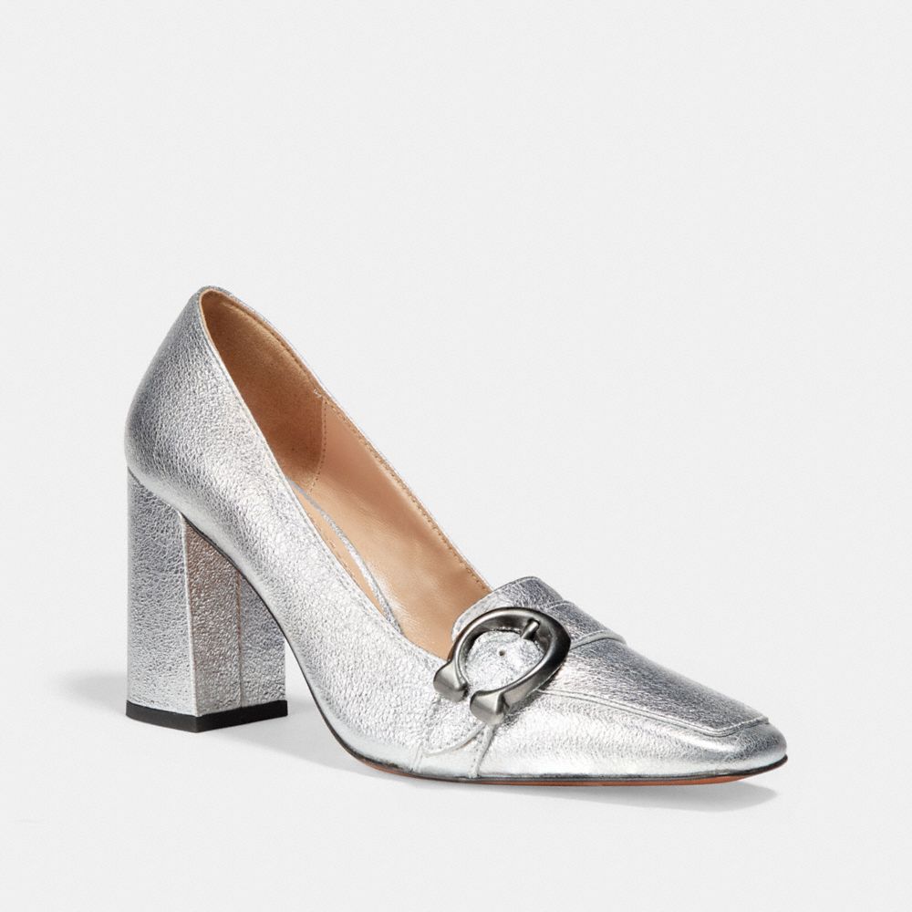 silver coach shoes