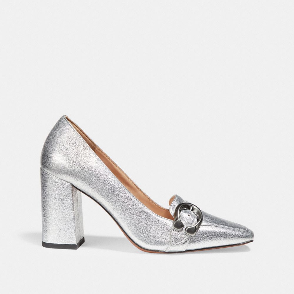 silver coach shoes