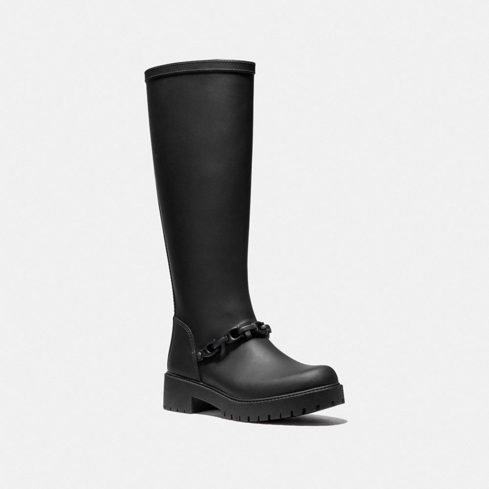 black rain boots