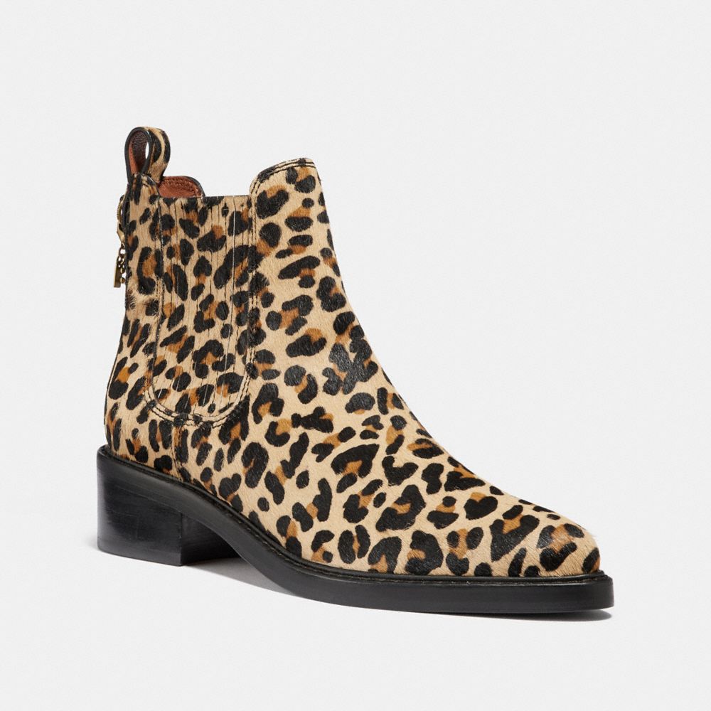 leopard chelsea booties