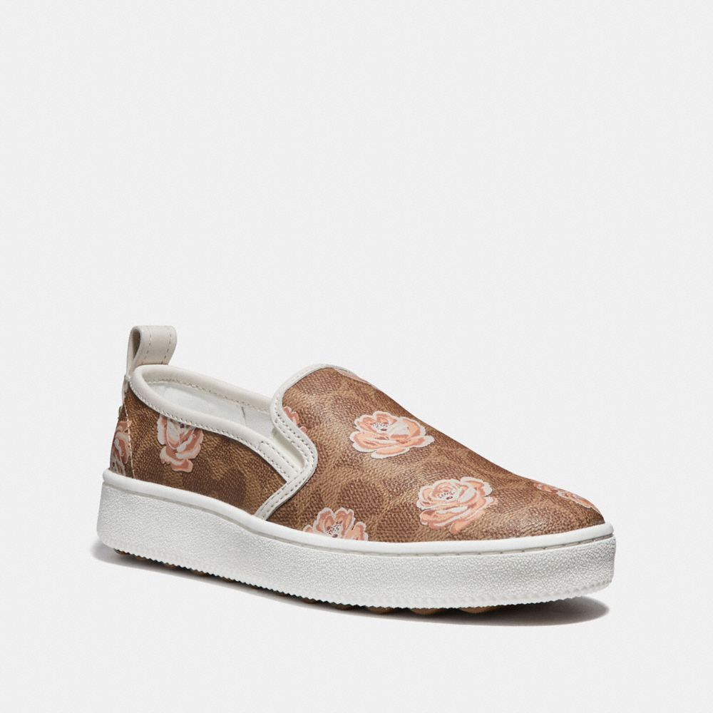 floral slip on sneakers womens