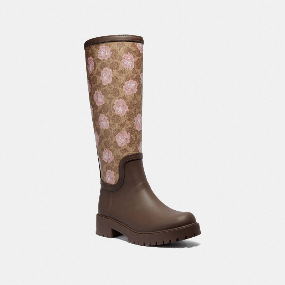coach rubber rain boots