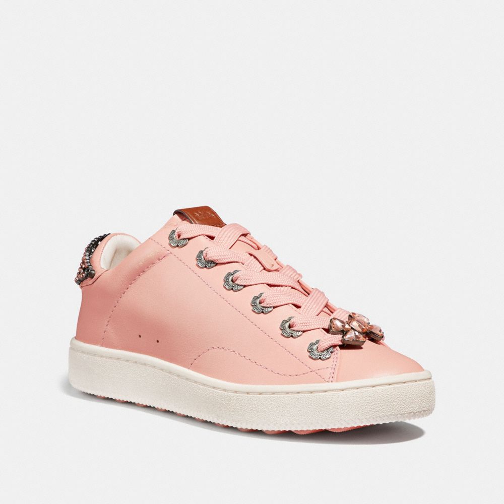 c101 low top sneaker with tea rose eyelets