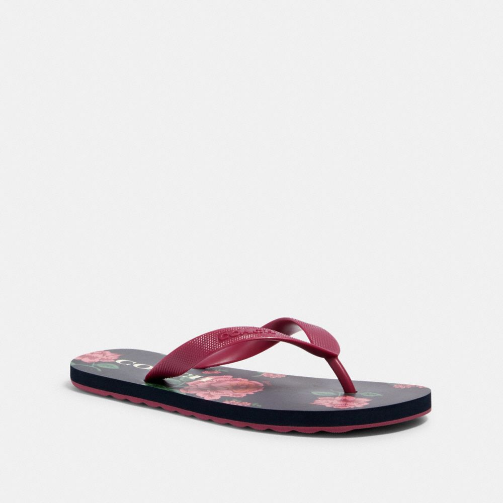 coach flip flops with flower