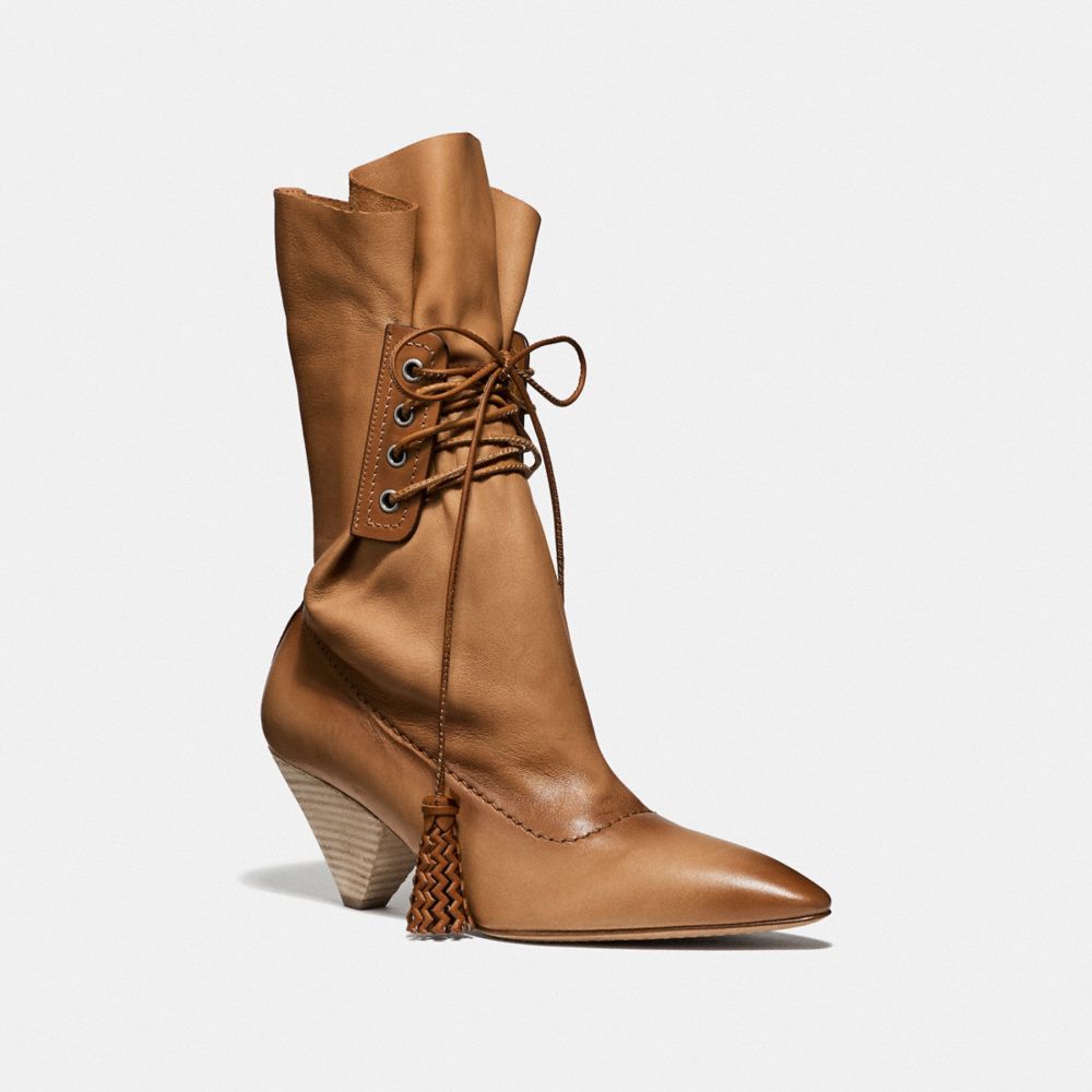 COACH: Lace Up Tassle Boot