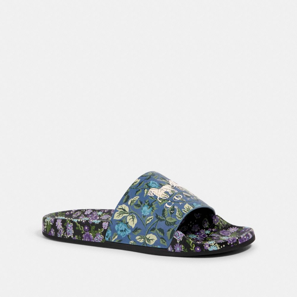 coach blue slides