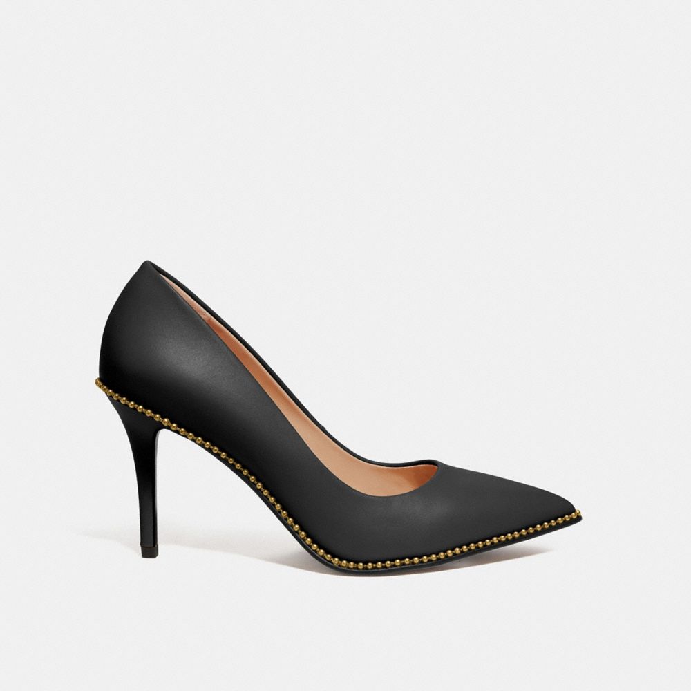 black coach pumps