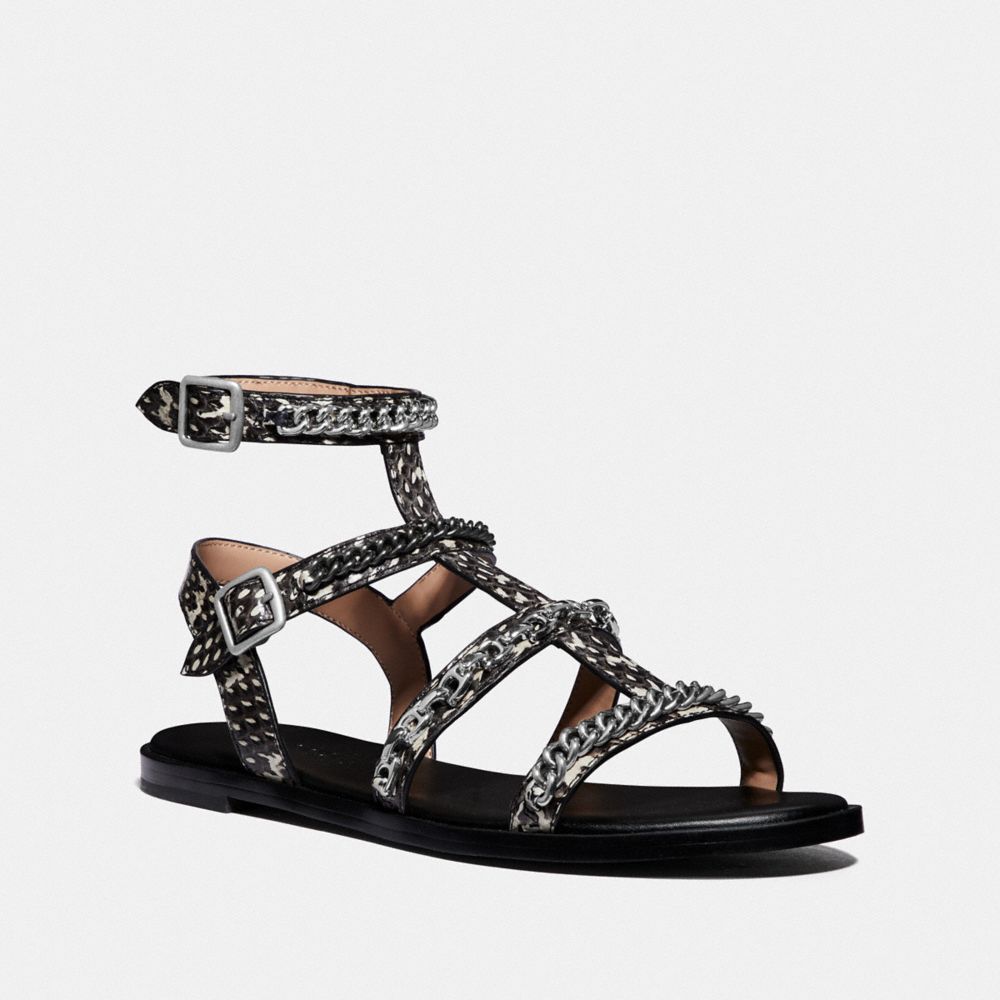snakeskin gladiator sandals