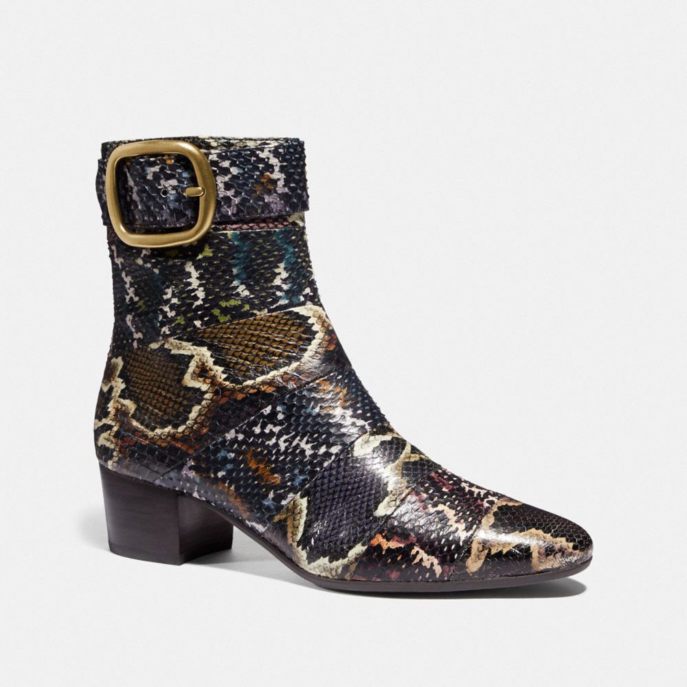 snakeskin cowboy booties