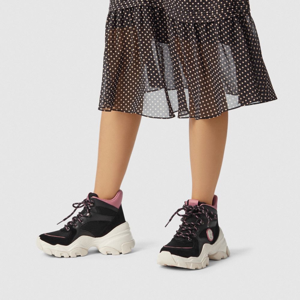 coach black leather sneakers