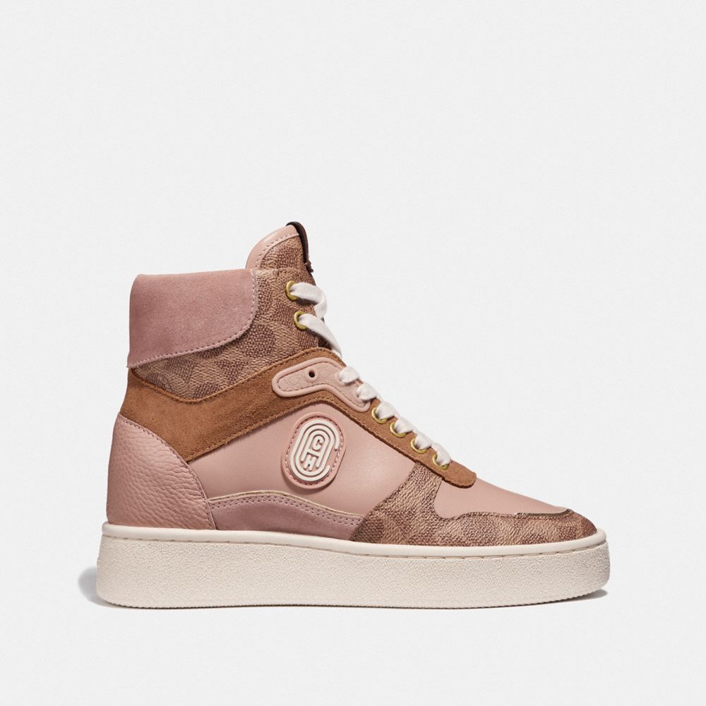 womens tan high top sneakers