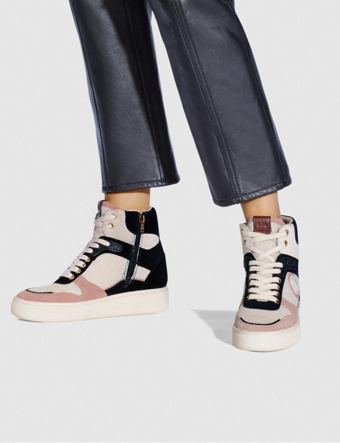 Coach C220 High Top Sneaker Pale Blush/Chalk Alternate View 4