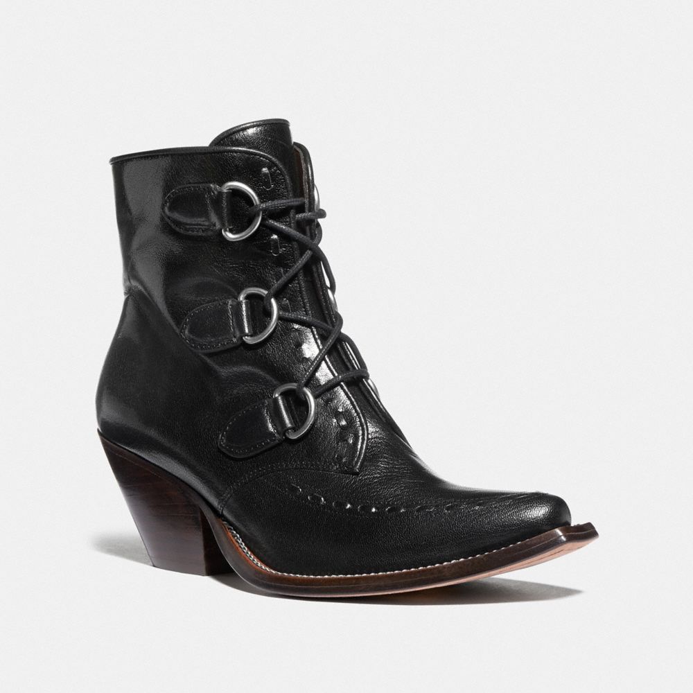 black lace up shoe boots