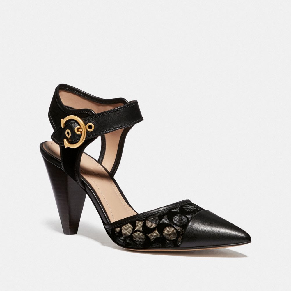 black coach pumps