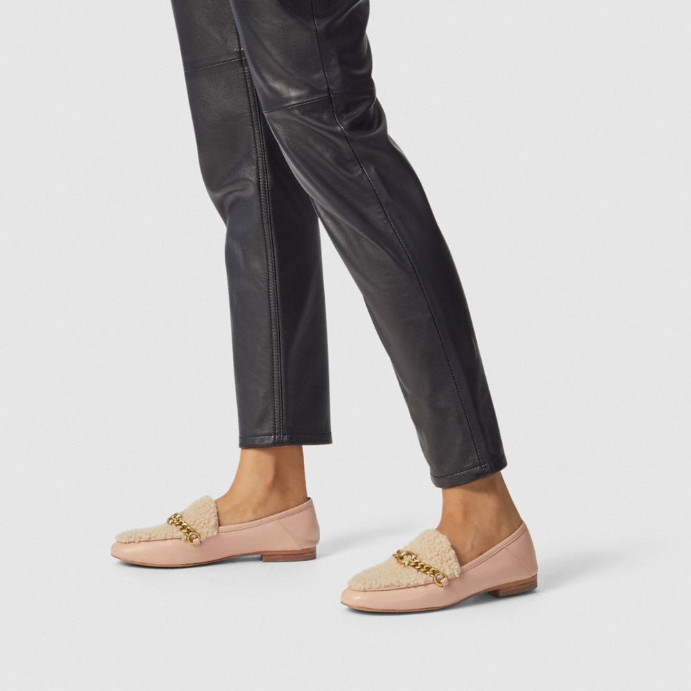 coach logo loafers