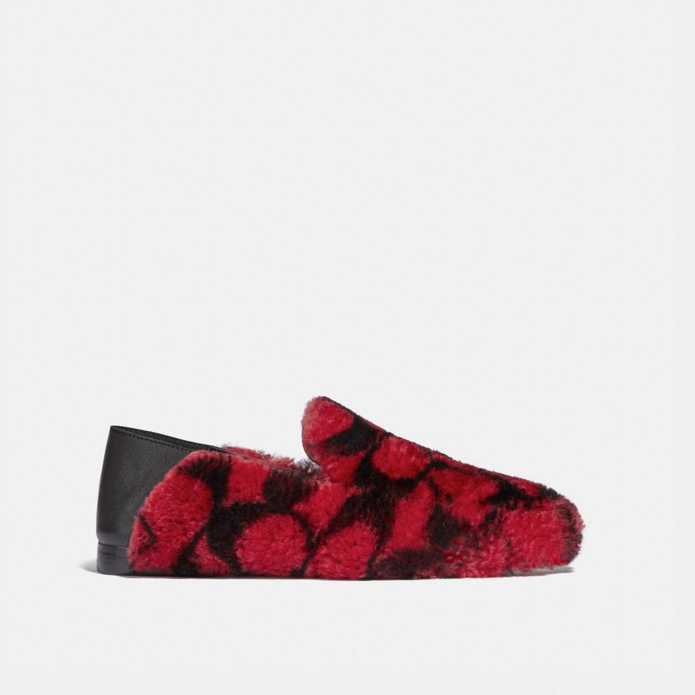 coach suede slippers