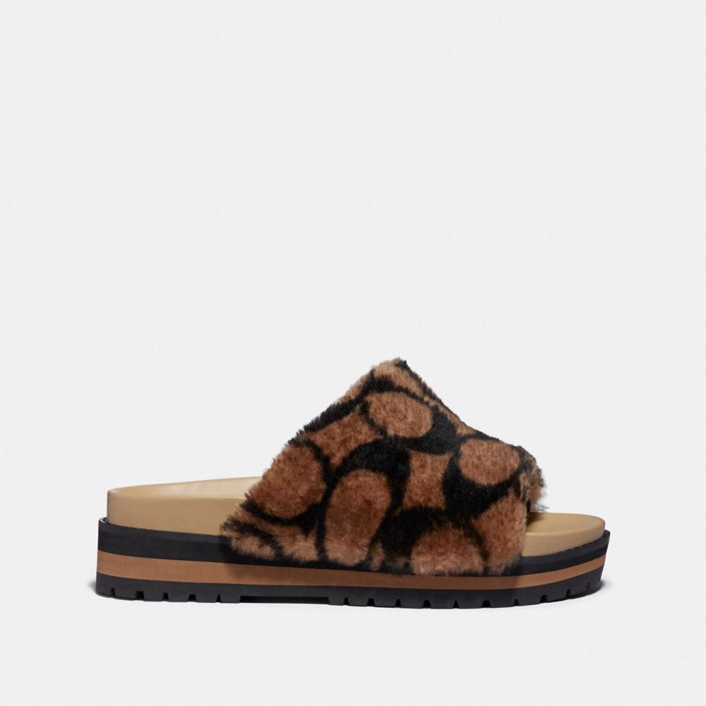 Coach Kloe Slipper Sattelbraun/Schwarz Damen Schuhe Sandalen Alternative Ansicht 1