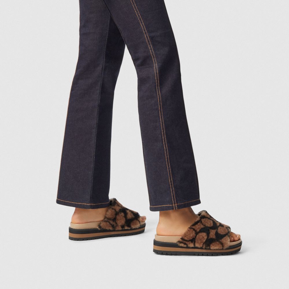 Coach Kloe Slipper Sattelbraun/Schwarz Damen Schuhe Sandalen Alternative Ansicht 4