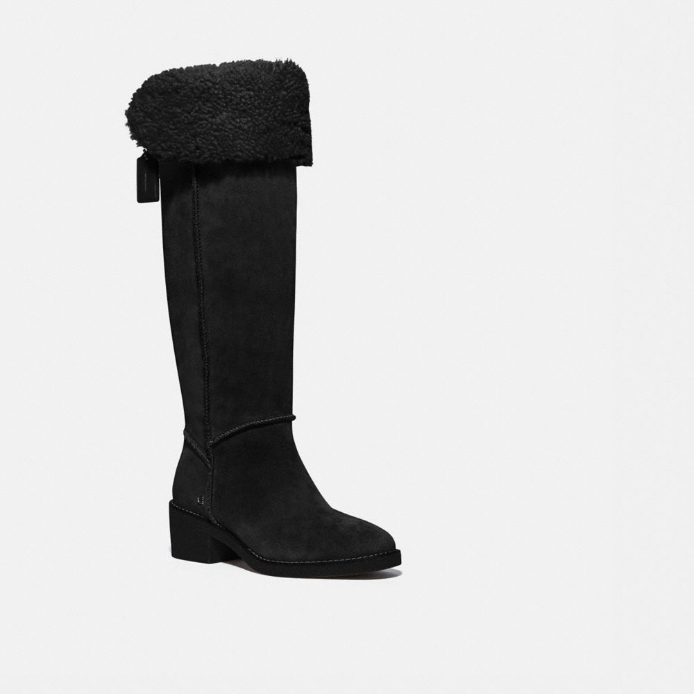 coach black suede boots