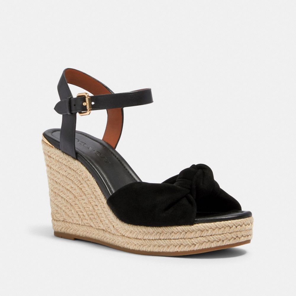 coach black wedges