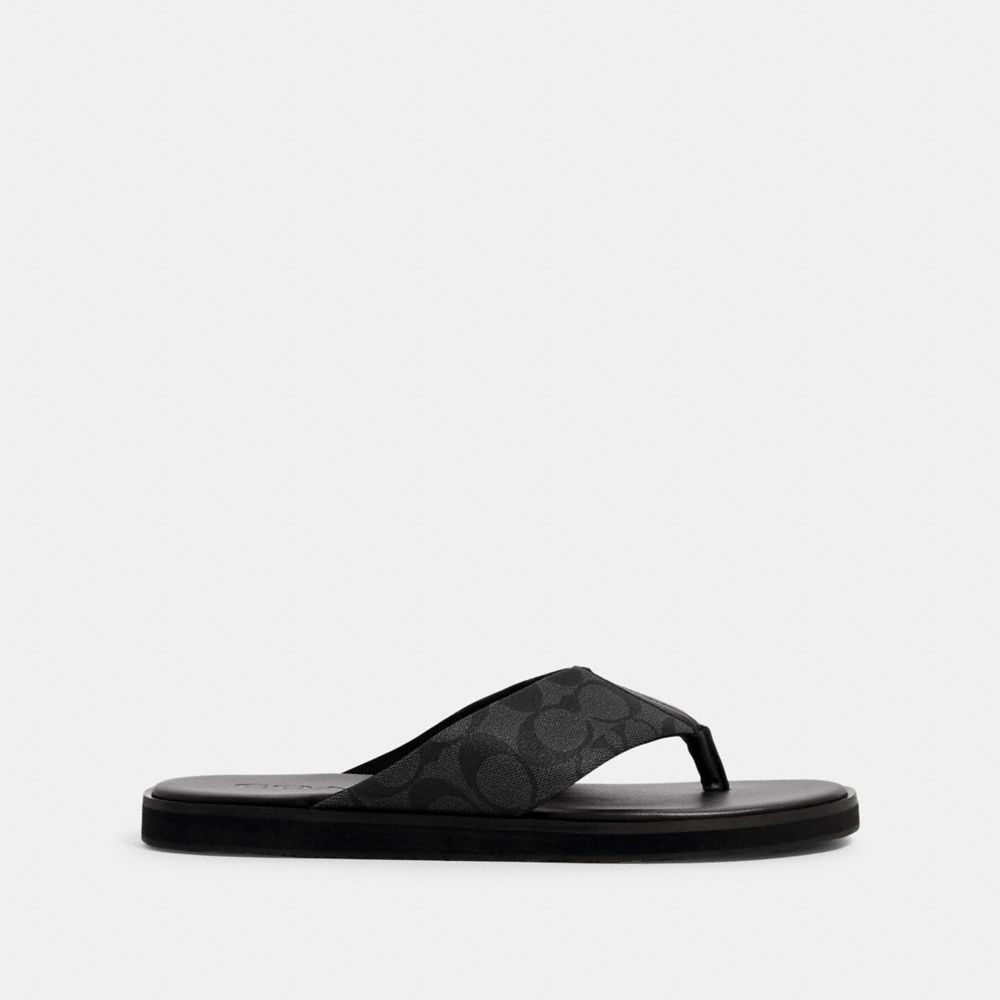 black coach flip flops