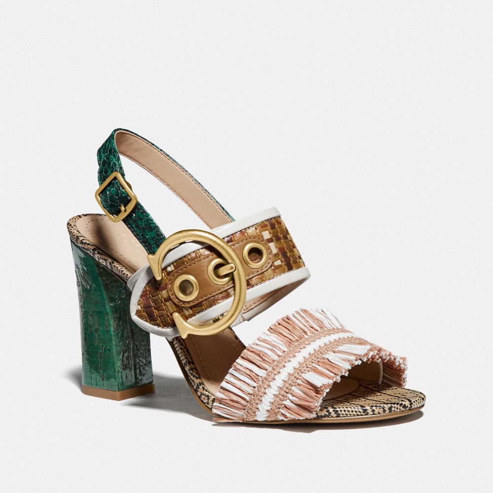 coach block heel sandal