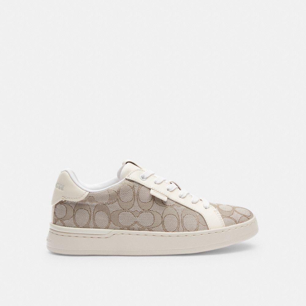 COACH®,LOWLINE LOW TOP SNEAKER,Signature Jacquard,,Angle View
