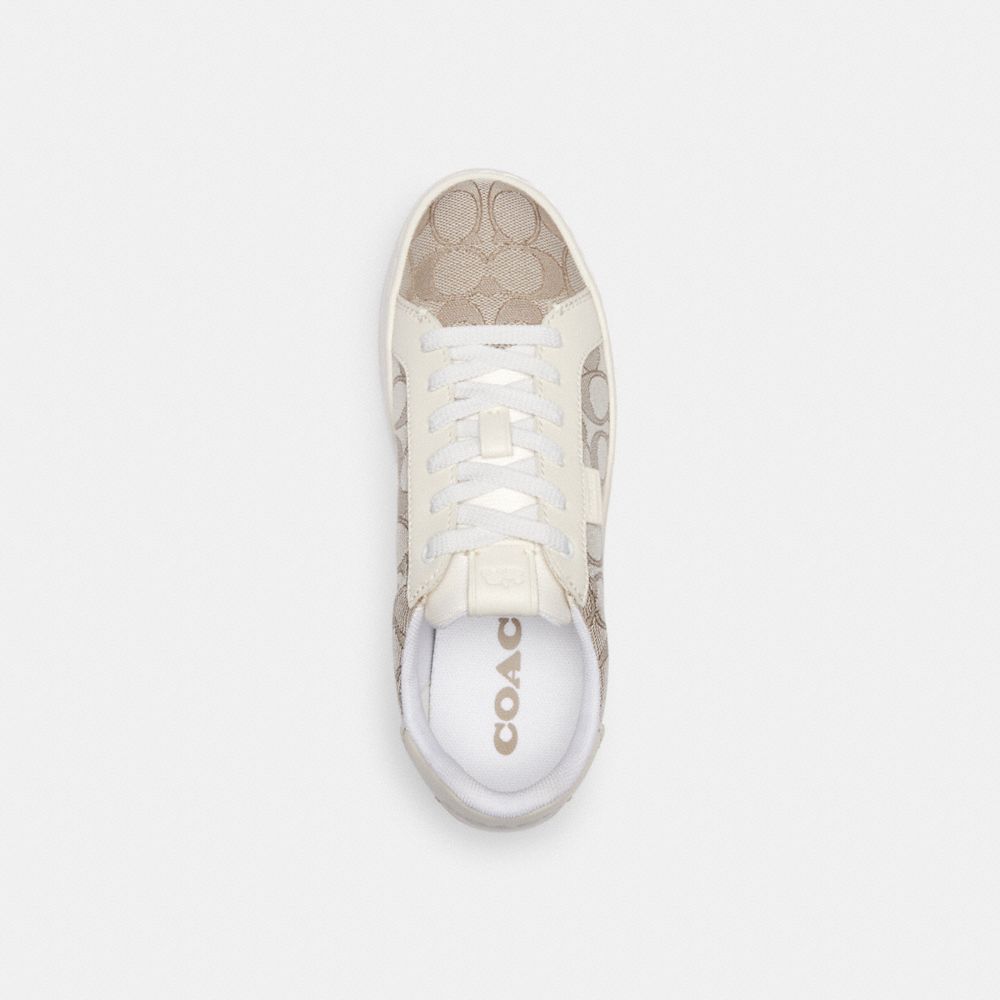 COACH®,LOWLINE LOW TOP SNEAKER,Signature Jacquard,,Inside View,Top View