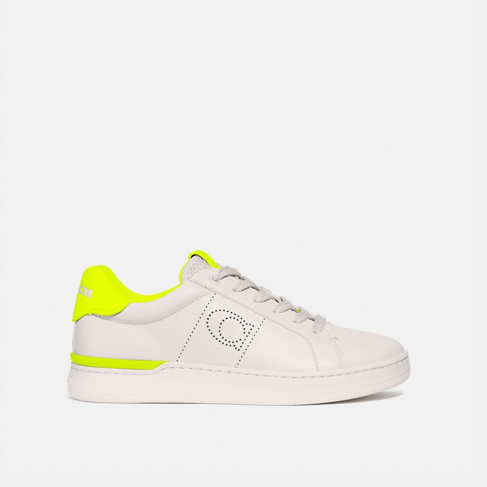 Coach Lowline Low Top Sneaker Chalk/Neon Yellow Women Shoes Trainers Alternate View 1