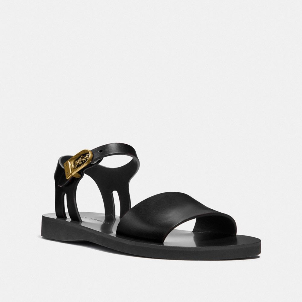 black strap flip flops