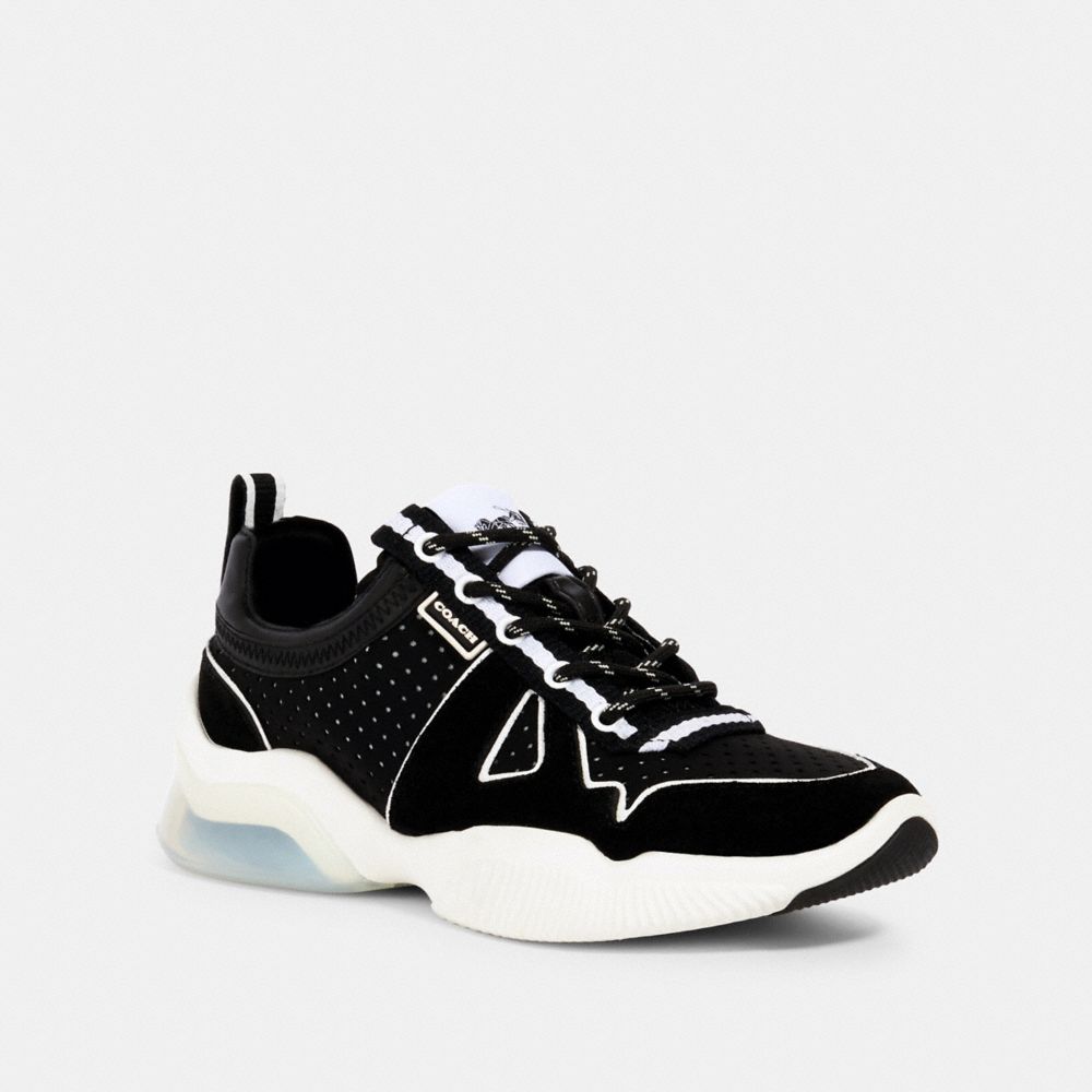 women's black coach tennis shoes