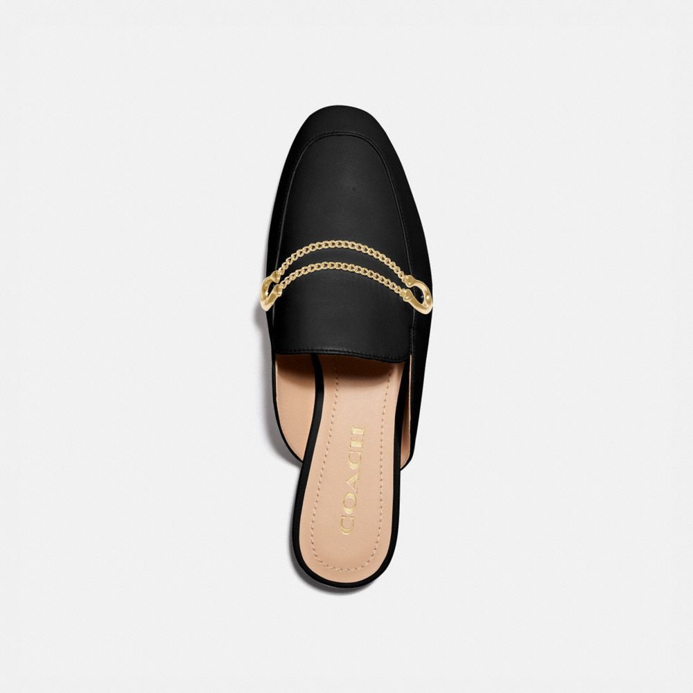 coach women's black leather loafers
