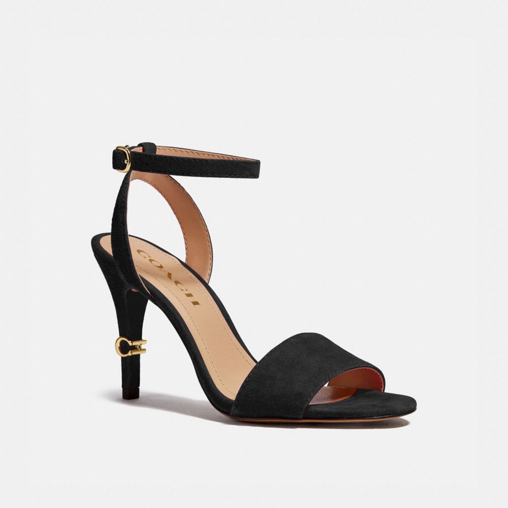 coach black sandals