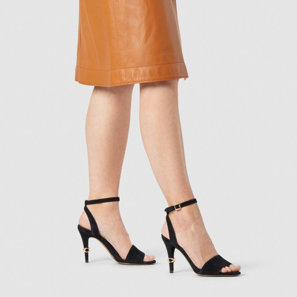 coach black sandals