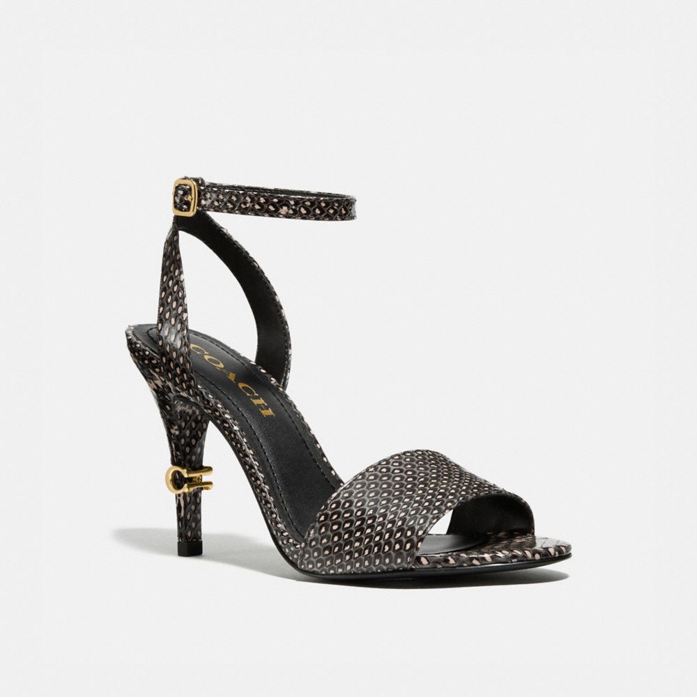 snakeskin footbed sandals