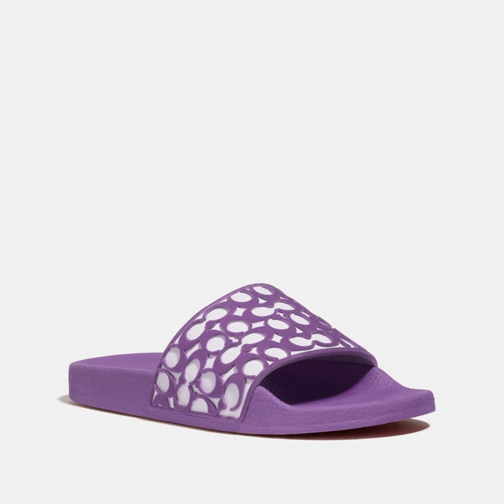 coach udele signature rubber slides