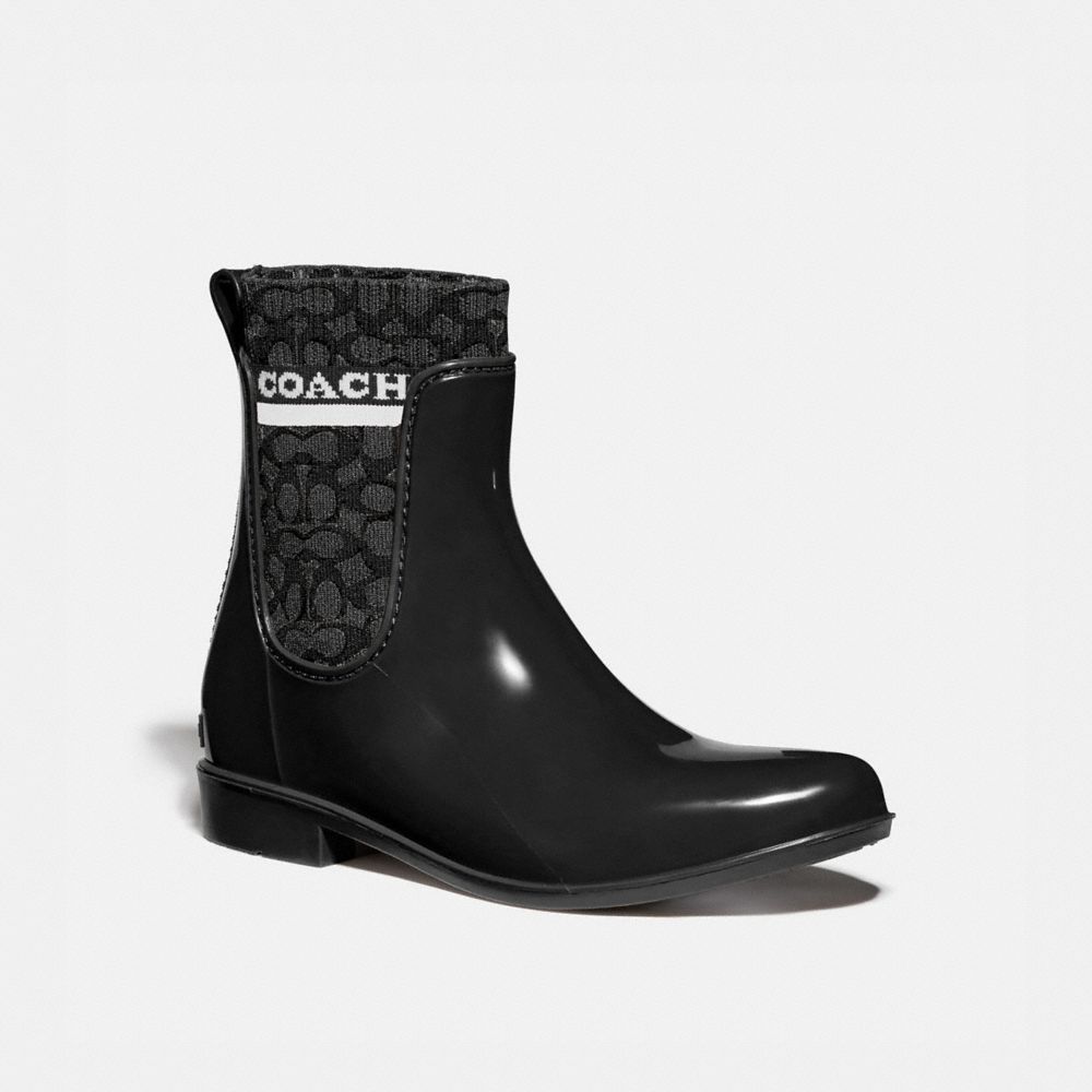 pink coach rain boots