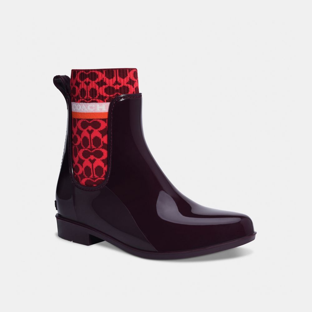 red coach rain boots