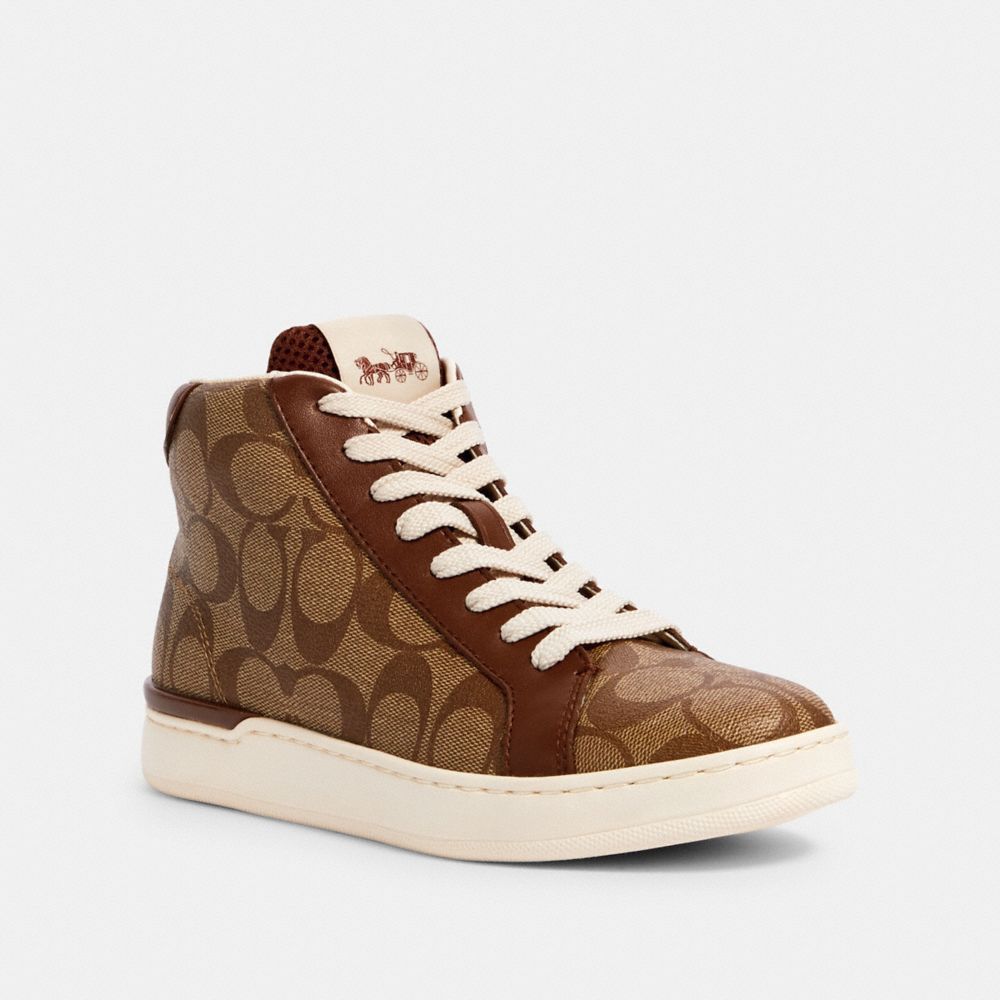 womens tan high top sneakers