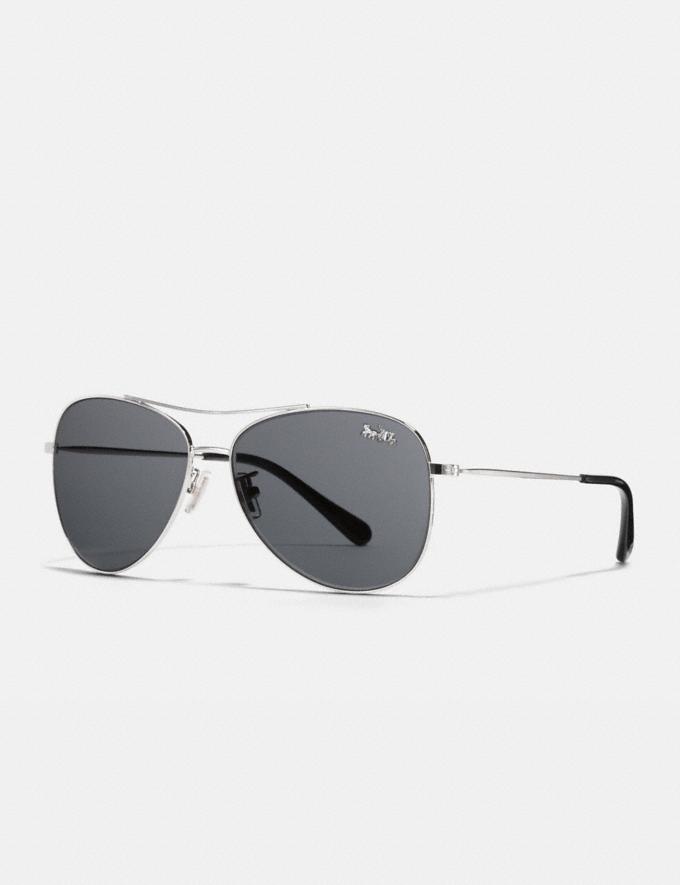 COACH: Thin Metal Pilot Sunglasses