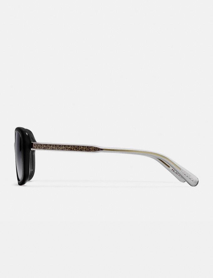 Coach Signature Rectangle Sunglasses Black Women Accessories Sunglasses Alternate View 3