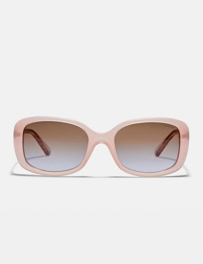 Coach Signature Rectangle Sunglasses Milky Pink Women Accessories Sunglasses Alternate View 2