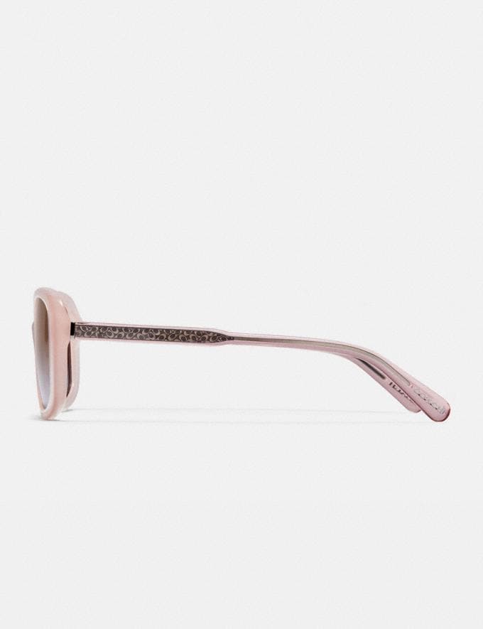 Coach Signature Rectangle Sunglasses Milky Pink Women Accessories Sunglasses Alternate View 3
