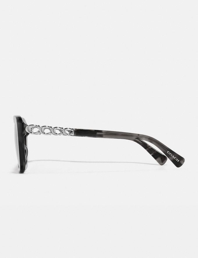 Coach Signature Chain Rectangle Sunglasses Gray Tortoise Women Accessories Sunglasses Alternate View 3